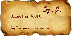 Szigethy Judit névjegykártya